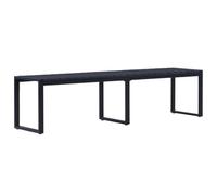 vidaXL Banco de Jardín Patio Exterior al Aire Libre Decoración Recibidor Asiento Silla Impermeable Duradero Estable 180 cm Tablero PS Negro