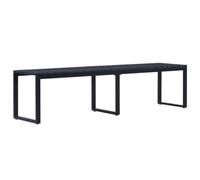 vidaXL Banco de Jardín Patio Exterior al Aire Libre Decoración Recibidor Asiento Silla Impermeable Duradero Estable 180 cm Tablero PS Negro