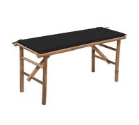 Vidaxl banco de jardín plegable con cojín bambú 118 cm