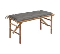 Vidaxl banco de jardín plegable con cojín bambú 118 cm