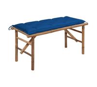 Vidaxl banco de jardín plegable con cojín bambú 118 cm