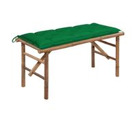 Vidaxl banco de jardín plegable con cojín bambú 118 cm