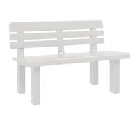vidaXL Banco de jardín Polipropileno Blanco 110x52x71 cm, Banco al Aire Libre, Banco de Parque, sofá de Dos plazas de jardín, Asiento Banco de jardín