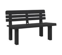 vidaXL Banco de jardín Polipropileno Gris Antracita 110x52x71 cm, Banco al Aire Libre, Banco de Parque, sofá de Dos plazas de jardín