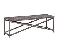 vidaXL Banco de jardín ratán sintético Gris 120 cm