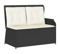 VidaXL Banco de jardín reclinable, asiento de exterior para terraza, muebles de patio moderno, silla ajustable, resistente a los rayos UV, de poliratino, fácil de montar y resistente a la intemperie