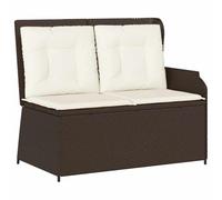 VidaXL - Banco de jardín reclinable, silla de exterior moderna, ajustable y resistente a los rayos UV, de poli ratán, perfecto para el tiempo que hace.