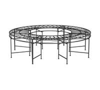 Vidaxl banco de jardín redondo de acero negro 160 cm