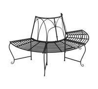 Vidaxl banco de jardín semicircular de acero negro 159 cm