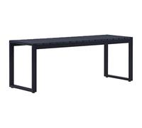 vidaXL Banco de Jardín Patio Exterior al Aire Libre Decoración Recibidor Asiento Silla Impermeable Duradero Estable 120,50 cm Tablero PS Negro