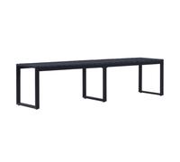 vidaXL Banco de jardín para patio exterior 180 cm Tablero PS Negro Impermeable Duradero Estable