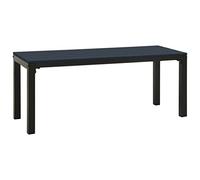 vidaXL Banco de Jardín Terraza Patio Balcón Exterior Decoración Recibidor Asiento Silla Butaca Mobiliario Muebles 110 cm Acero y WPC Negro