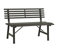 vidaXL Banco de Jardín Terraza Patio Balcón Exterior Decoración Recibidor Asiento Silla Butaca Mobiliario Muebles 110 cm Acero Negro