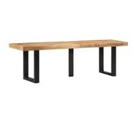 vidaXL Banco de Madera Maciza de Mango Rugosa y Acero 160 cm, Asiento de Banco, Banco de Pasillo, Banco de recibidor, Banco de Interior