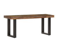 vidaXL Banco Entrada Centro Comedor Mueble Hogar Recibidor Decoración Dormitorio Oficina Despacho Salón Acero Madera Maciza de Acacia