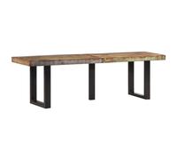 vidaXL Banco de Madera Maciza reciclada y Acero 160 cm, Asiento de Banco, Banco de Pasillo, Banco de recibidor, Banco de Interior, Bancos de Pasillo