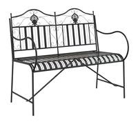vidaXL Banco de Metal Negro para Dos de | Diseño Contemporáneo, Durable y Resistente al Clima, Balcones y Patios. Fácil de Limpiar y Capaz de Sostener 2 Adultos. Muebles de Jardín Mode