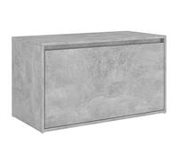 vidaXL Banco de Pasillo Caja Puerta Entrada Recibidor Sala de Estar Salón Muebles Mobiliario Almacenamiento de Contrachapada Gris Hormigón 80x40x45 cm