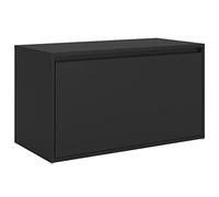 vidaXL Banco de Pasillo Caja Puerta Entrada Recibidor Sala de Estar Salón Muebles Mobiliario Almacenamiento de Madera Contrachapada Negro 80x40x45 cm