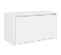 vidaXL Banco de Pasillo Caja Puerta Entrada Recibidor Sala de Estar Salón Muebles Mobiliario Almacenamiento de Madera Contrachapada Blanco 80x40x45 cm