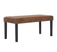 vidaXL Banco Piel Ante Artificial Marrón 106 cm Marrón Asiento Taburete Silla Banquillo Banquito Sillón Mueble Mobiliario Hogar Salón Comedor Cocina
