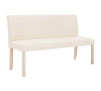vidaXL Banco de Poliéster 139,5 cm Color Crema Asiento Taburete Silla Banquillo Banquito Sillón Mueble Mobiliario Hogar Salón Comedor Cocina
