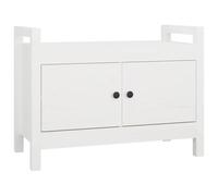 vidaXL Banco de Recibidor Zapatero Pasillo Zapatos Entrada Almacenamiento Compartimentos Asiento Salón Sala de Estar Madera Maciza de Pino Blanco
