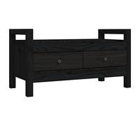 vidaXL Banco de Recibidor Zapatero Pasillo Zapatos Entrada Almacenamiento Compartimentos Asiento Salón Sala de Estar Madera Maciza de Pino Negro