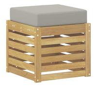 vidaXL Banco de Taburete Exterior con cojín Blanco 43 x 43 x 45 cm, Sofá Modular para el jardín, Banco Moderno afuera, Comodidad para el Patio, relajación veraniega