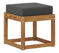 vidaXL Banco de Taburete con cojín Natural y Antracita 43 x 43 x 37 cm, Sofá Modular para el jardín, Banco Moderno afuera, Comodidad para el Patio, relajación veraniega