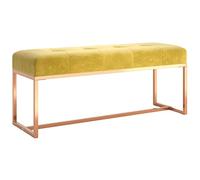 vidaXL Banco de Terciopelo Amarillo Mostaza 110x36x45 cm