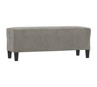 vidaXL Banco de Terciopelo Gris Claro 100x35x41 cm