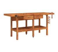 vidaXL Banco de Trabajo con Estante Mesa de Trabajo Organizador para Taller con Almacenaje Cajones y Tornillos Banco Madera 192x62x83 cm