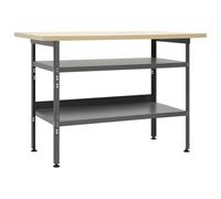 vidaXL Banco de Trabajo Garaje Herramientas de Trabajo Mesa Estación Superficie Grande Plataforma Estable de Acero Gris 120x60x85 cm