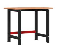 vidaXL Banco de Trabajo Rectangular Madera Maciza Roble 100x60x81,5 cm