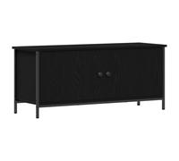vidaXL Banco de TV roble negro Tablero de partículas, Metal 102 x 35 x 45 cm