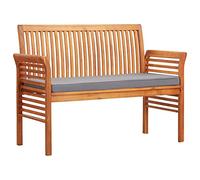 vidaXL Banco Jardín 2 Plazas con Cojín Mobiliario Cómodo Robusto Resistente Funcional Práctico Diseño Moderno Elegante 120cm Madera Maciza Acacia