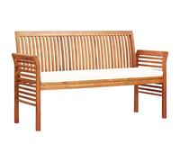 vidaXL Banco Jardín 3 Plazas con Cojín Mobiliario Cómodo Robusto Resistente Funcional Práctico Diseño Moderno Elegante 150cm Madera Maciza Acacia