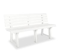vidaXL Banco Jardín Blanco Asiento Silla Mueble Banqueta Banquillo Banca Patio