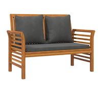vidaXL Banco Jardín con Cojines Descanso Silla Patio Mueble Salón Terraza Balcón Decorativa Cocina Gris Oscuro de Madera Maciza de Acacia