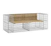 Banco Jardín Con Gaviones Madera Pino Impregnada 184x71x65,5 Cm Vidaxl