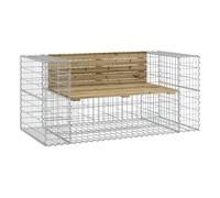 Vidaxl banco jardín con gaviones madera pino impregnada 143x71x65,5 cm
