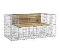 vidaXL Banco jardín con gaviones Madera Pino impregnada 143x71x65,5 cm, Asiento de jardín, Banco de Patio, Banco de Picnic, Banco al Aire Libre