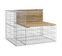 Vidaxl banco jardín con gaviones madera pino impregnada 92x71x65,5 cm