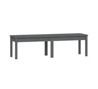 vidaXL Banco jardín de 2 plazas Madera Maciza Pino Gris 159,5x44x45 cm, Banco Exterior, Banco de Patio, Banco de Picnic, Banco de Parque