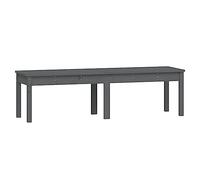 vidaXL Banco jardín de 2 plazas Madera Maciza Pino Gris 159,5x44x45 cm, Banco Exterior, Banco de Patio, Banco de Picnic, Banco de Parque