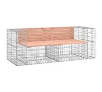 Banco Jardín Diseño Gaviones Madera Abeto Douglas 184x71x65,5cm Vidaxl