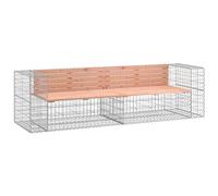 vidaXL Banco Jardín Diseño Gaviones, Banca de Piedras de Picnic, Asiento Decorativo, Mueble para Parque Patio, Madera de Abeto Douglas