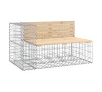 Vidaxl banco jardín diseño gaviones madera maciza pino 122x71x65,5 cm