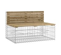 Vidaxl banco jardín diseño gaviones madera pino impregnada 103x70x65cm